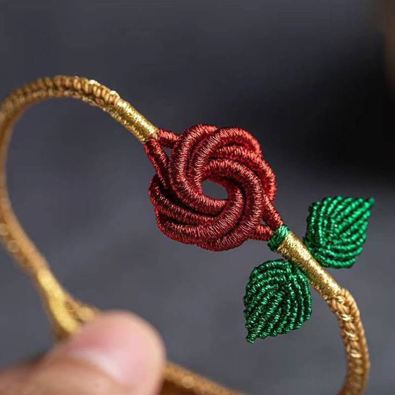 Handmade Red String Bracelet with Eight Thread Peace Knot for Luck