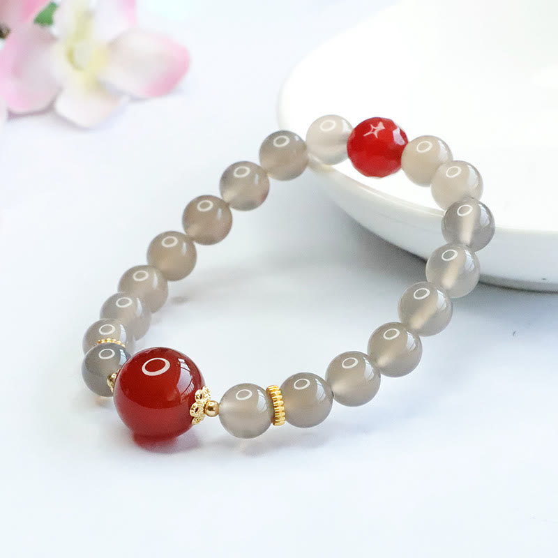 8mm Gray Chalcedony Harmony Spiritual Bracelet