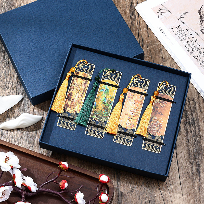 Metal Hollow Bookmark | Panorama of Rivers & Mountains Art