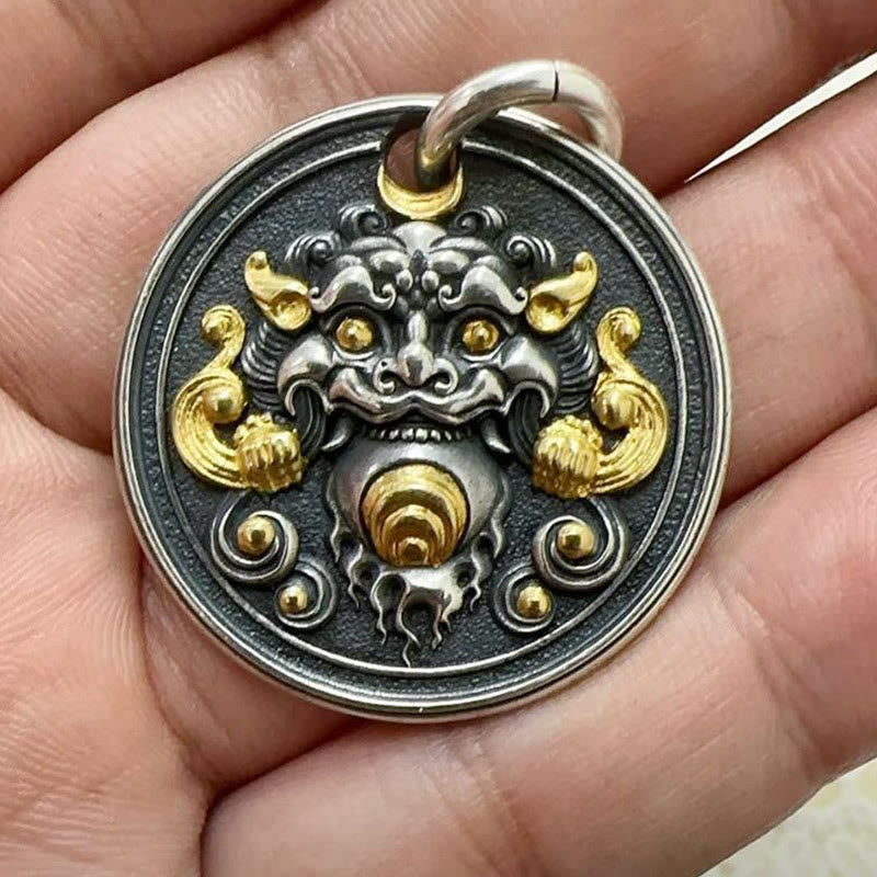 Copper Tibetan Kirtimukha Amulet Spiritual Necklace