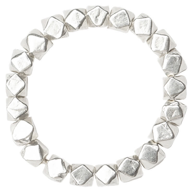 925 Sterling Silver Beaded Blessing Ring for Spiritual Protection