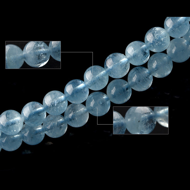 6mm Aquamarine Bracelet for Peace and Emotional Healing