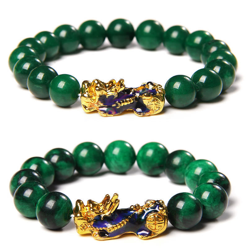 10mm Pixiu Jade Abundance Protection Bracelet