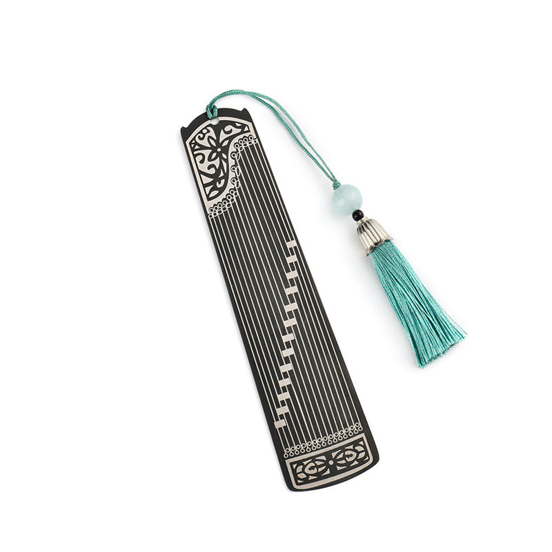Gold Guzheng Metal Bookmark | Classical Instrument Design