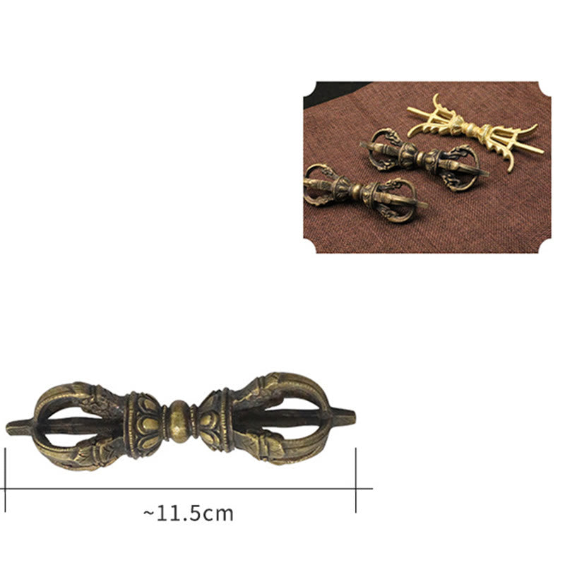 Vajra Dorje en cuivre fait à la main au Népal, décoration de force de méditation