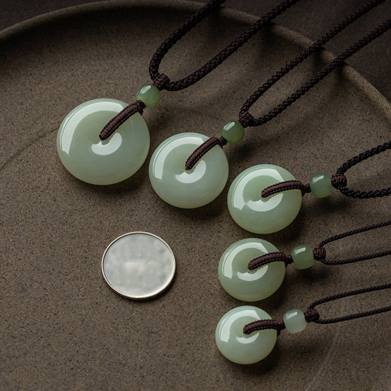 Natural Round Jade Necklace for Prosperity and Luck