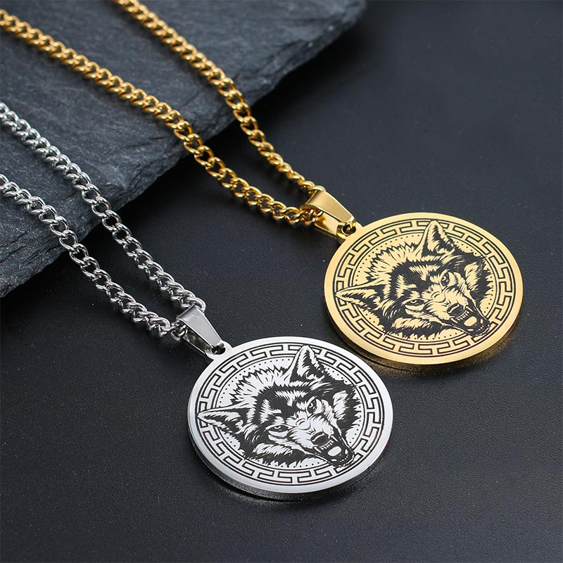 Unisex Titanium Steel Spiritual Protection Necklace with Animal Pendant