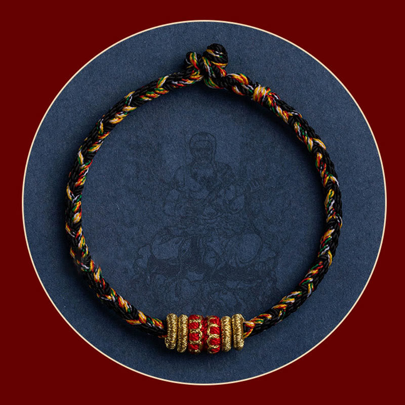 Bracelet en fil rouge fait main avec signe du zodiaque chinois pour la chance et la force