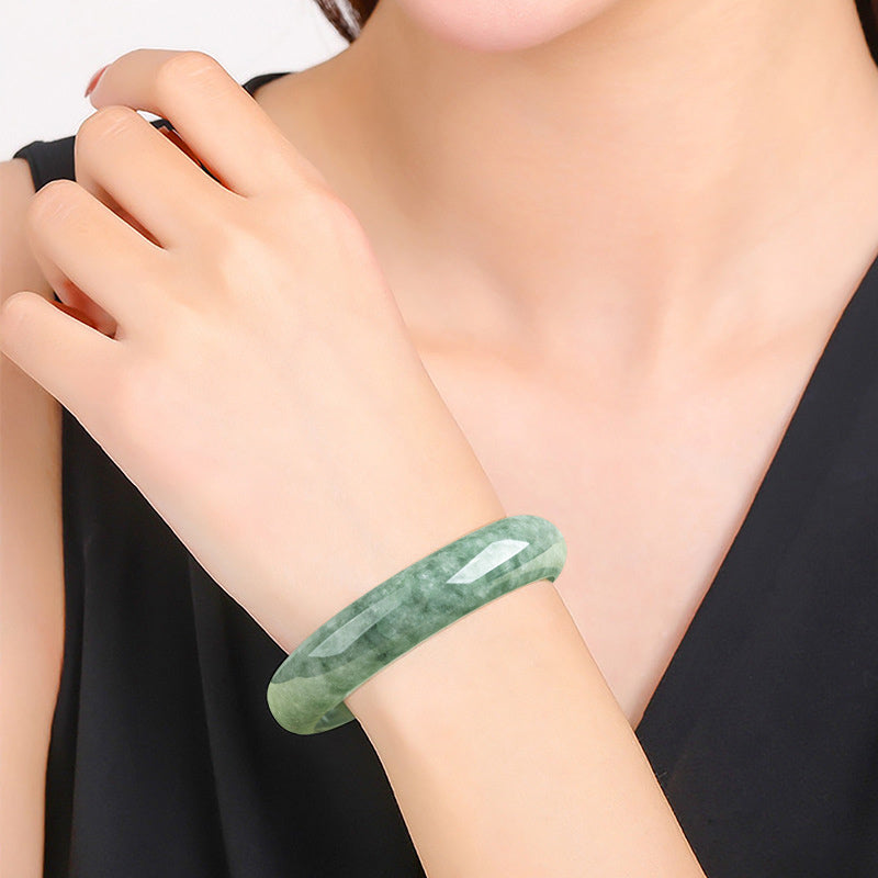 Natural Jade Luck Wealth Bangle Bracelet 58mm