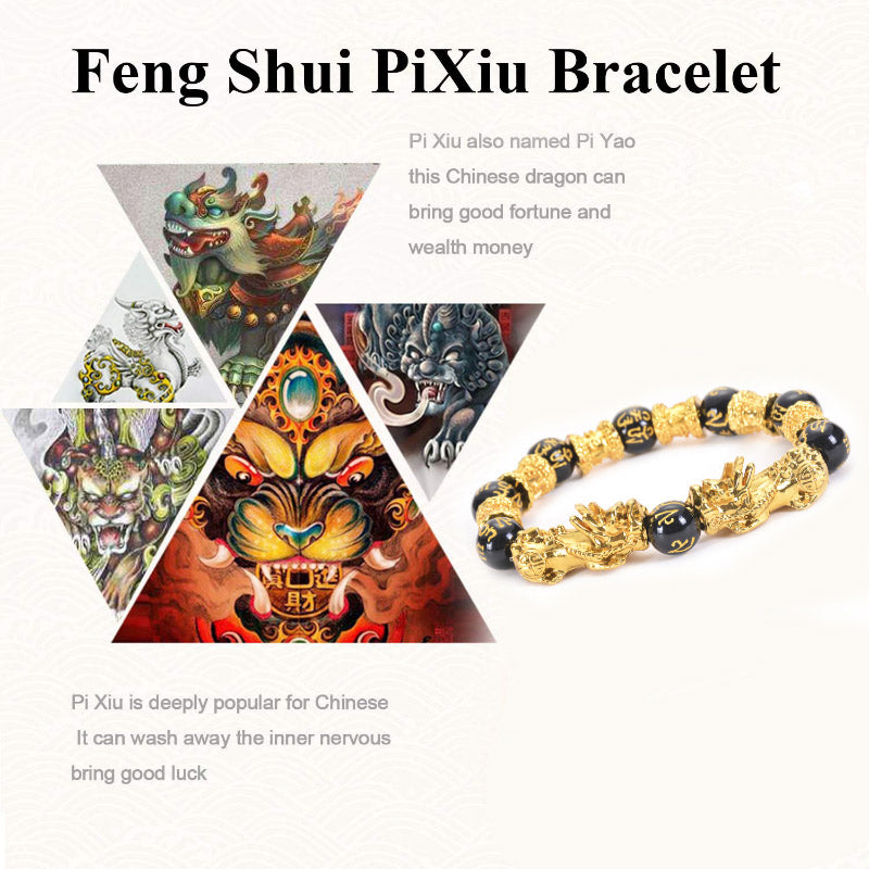 Unisex Double Pixiu Obsidian 12mm Wealth Bracelet