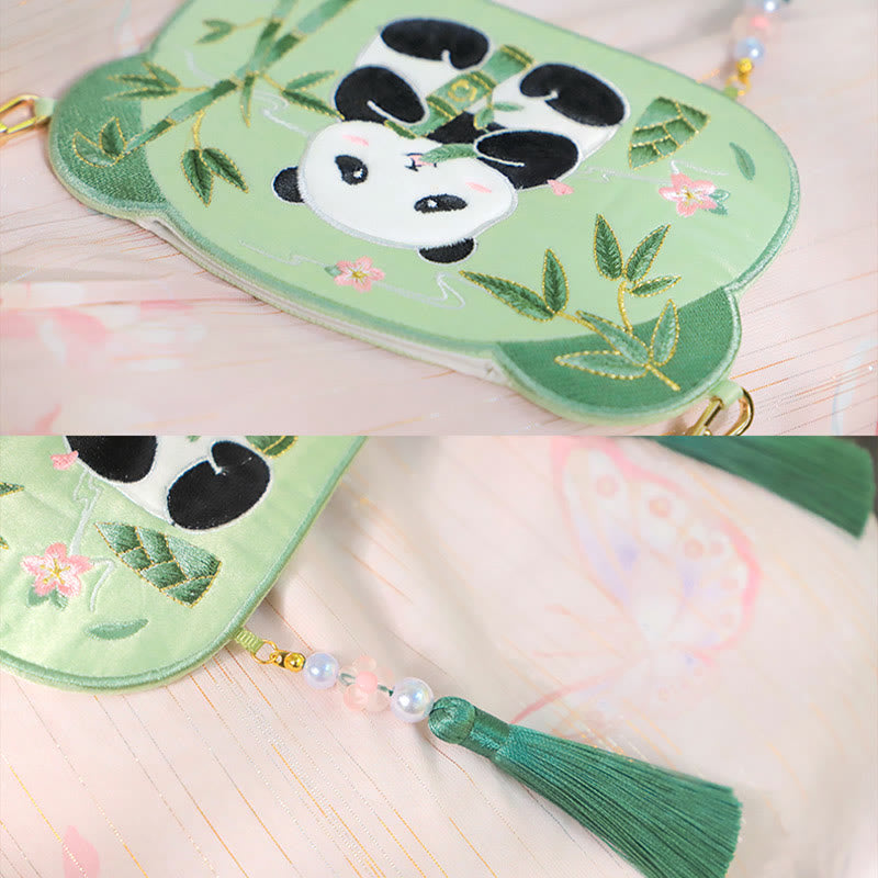 Cute Animal Hanfu Bag Embroidery | Lucky Panda Cat Shoulder Bag