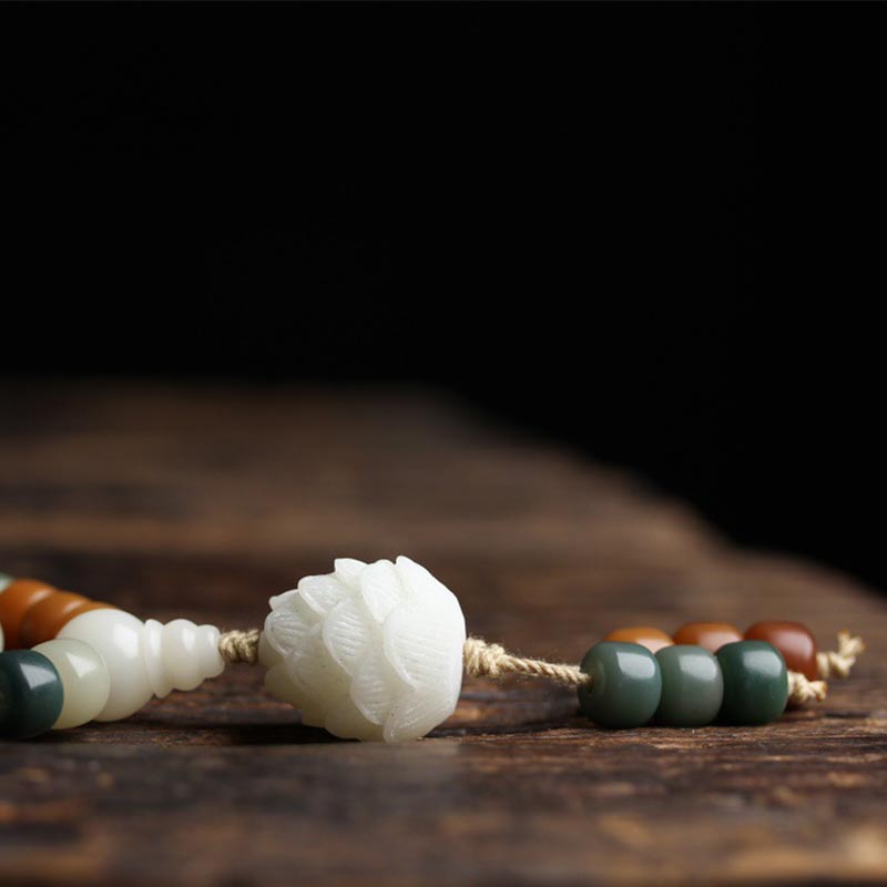 7*9mm Unisex Lotus Mala Harmony Bracelet Necklace