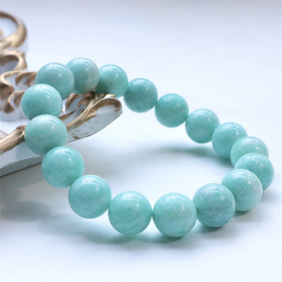 Bracelet de guérison en amazonite naturelle 9 mm pour la confiance