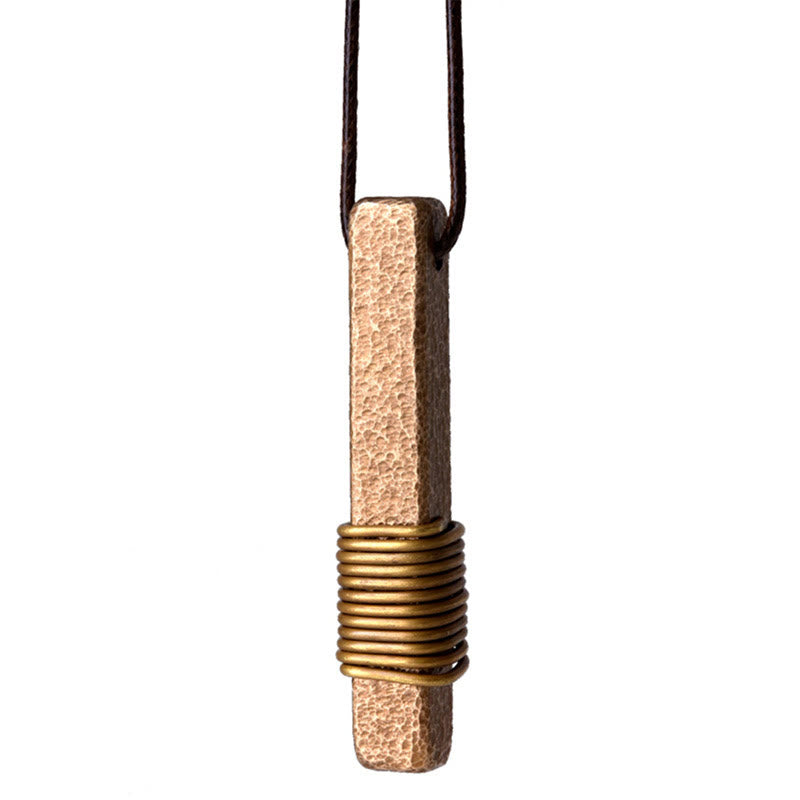 Copper Vintage Textured Wealth Necklace for Spiritual Luck