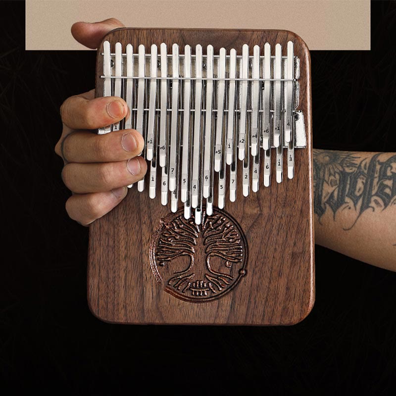 34 Keys Kalimba Thumb Piano with Tree of Life Design