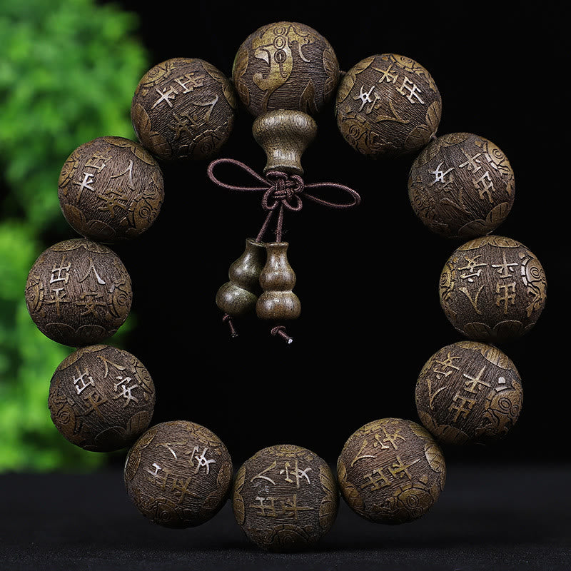 Bracelet zodiaque chinois en bois de rose | 12 perles du zodiaque Chaleur