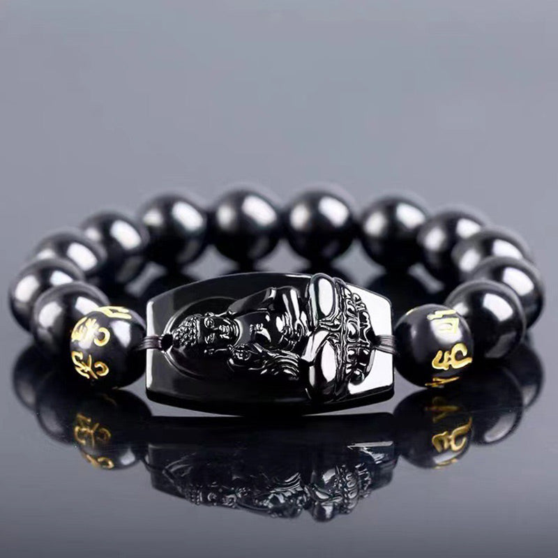 Chinese Zodiac Obsidian Protection Bracelet