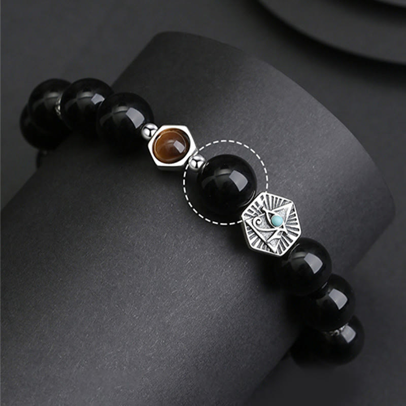 8mm Black Obsidian Tiger Eye Purification Bracelet