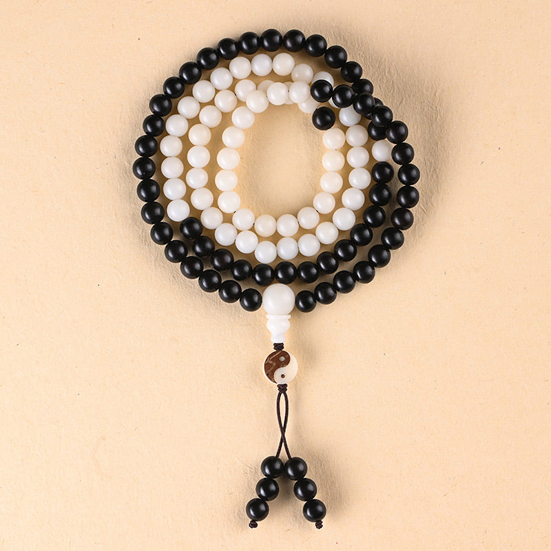 8mm Ebony Wood Protection Necklace Mala