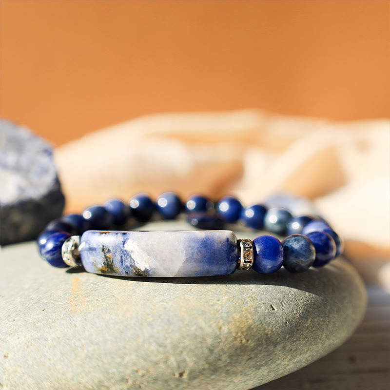 Bracelet de perles de guérison en quartz naturel avec cœur d'amour 8 mm