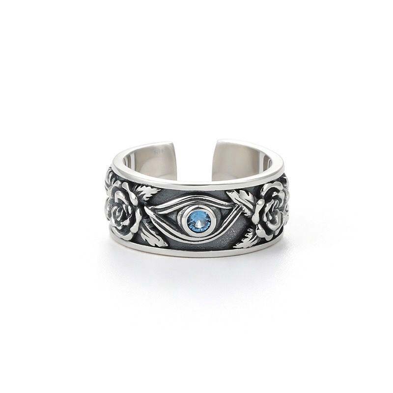 Adjustable Copper Eye of Horus Healing Protection Ring