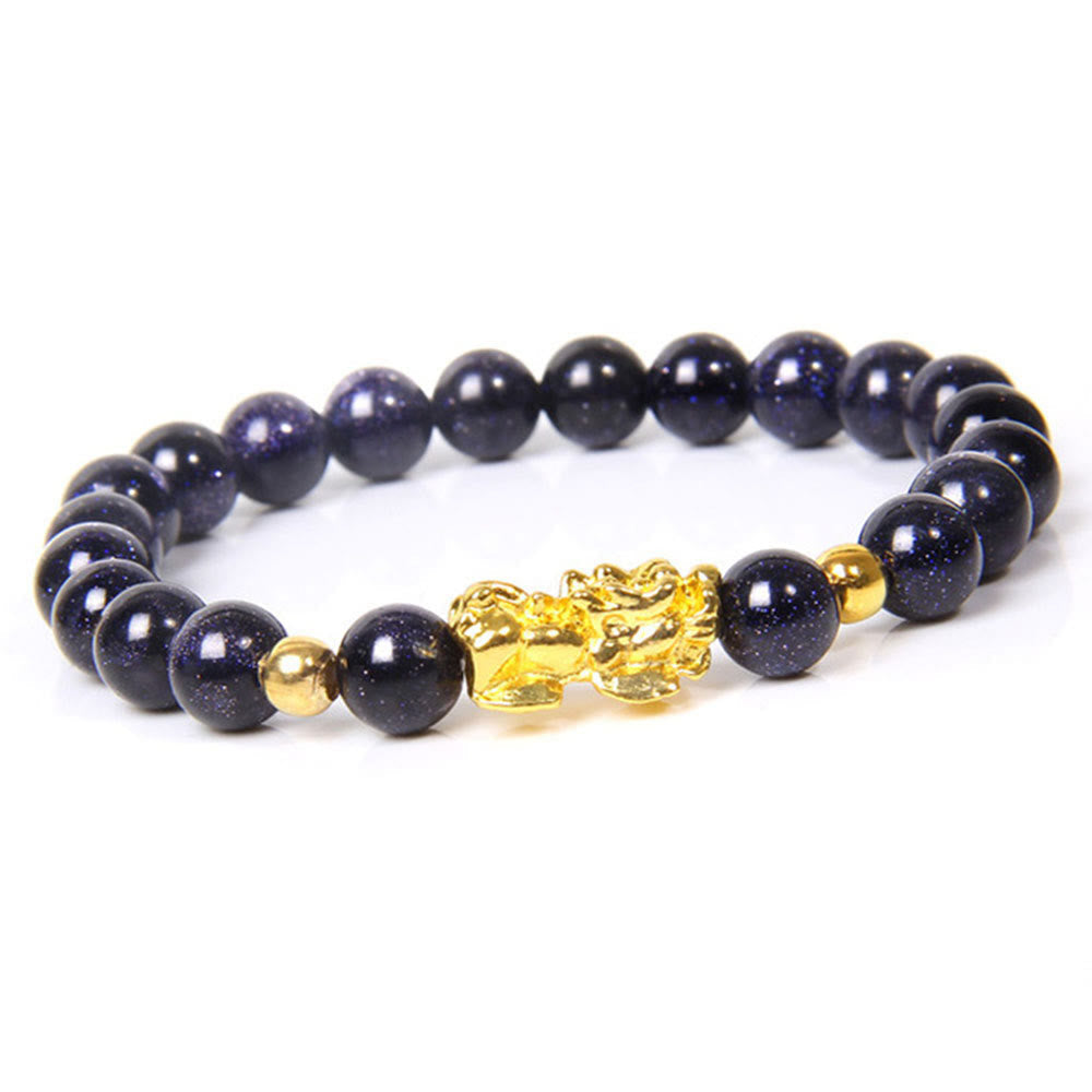 8mm Obsidian Pixiu Bracelet for Wealth & Protection