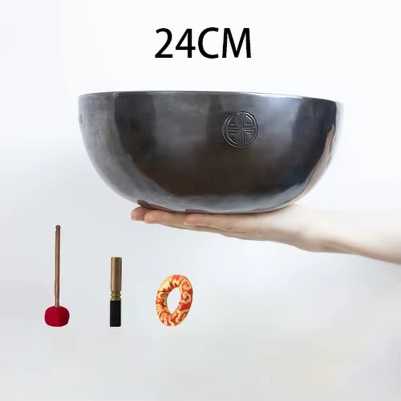 Full Moon Tibetan Singing Bowl Handmade Mindfulness Meditation Nepal Singing Bowls Yoga Chakra Sound Healing Therapy Accessories