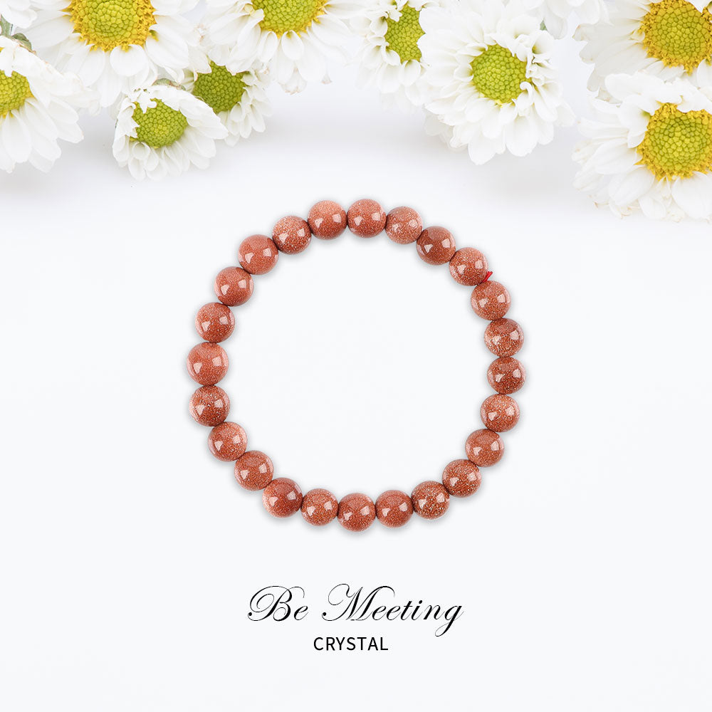 8-10mm Gold Sandstone Spiritual Bracelet for Protection & Healing