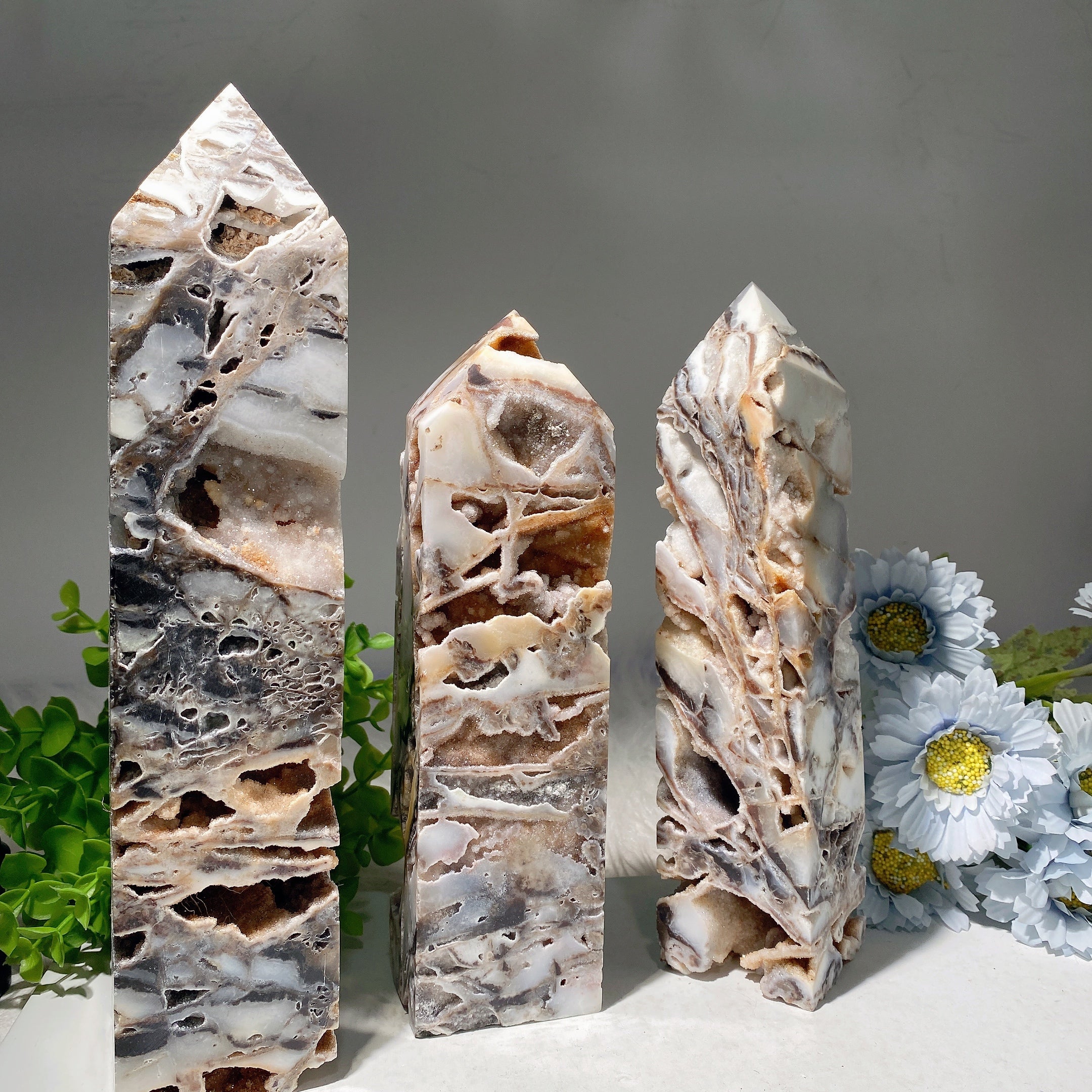 8-12 inch Druzy Zinc Crystal Tower for Healing & Energy
