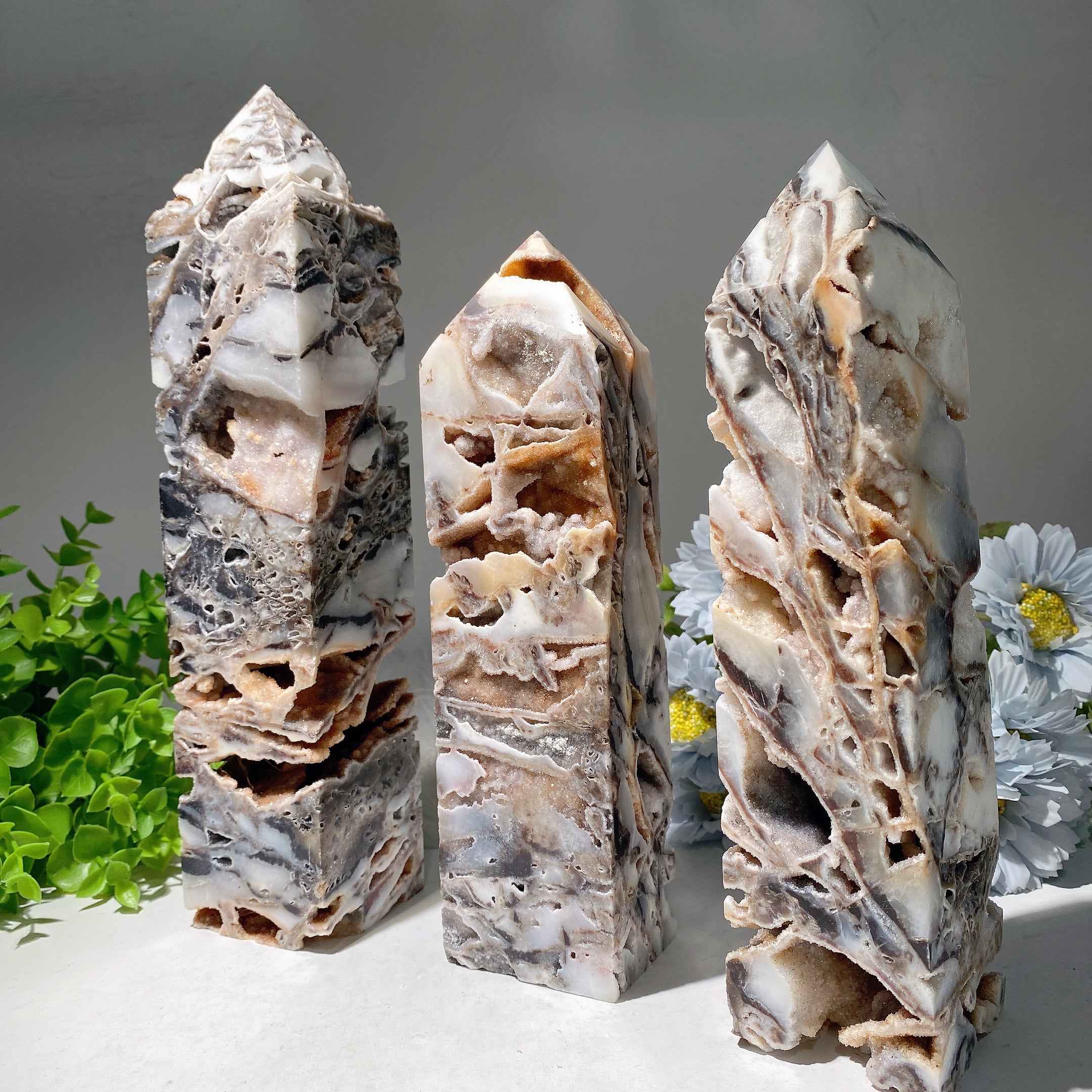 8-12 inch Druzy Zinc Crystal Tower for Healing & Energy