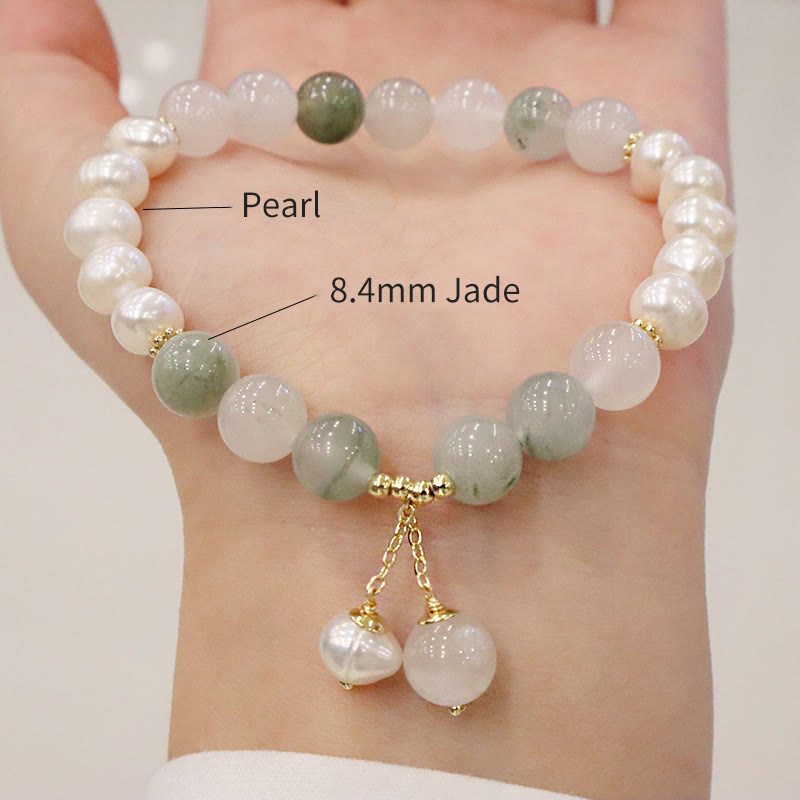 Bracelet de guérison en jade perlé de 8,4 mm pour la sincérité et le bien-être