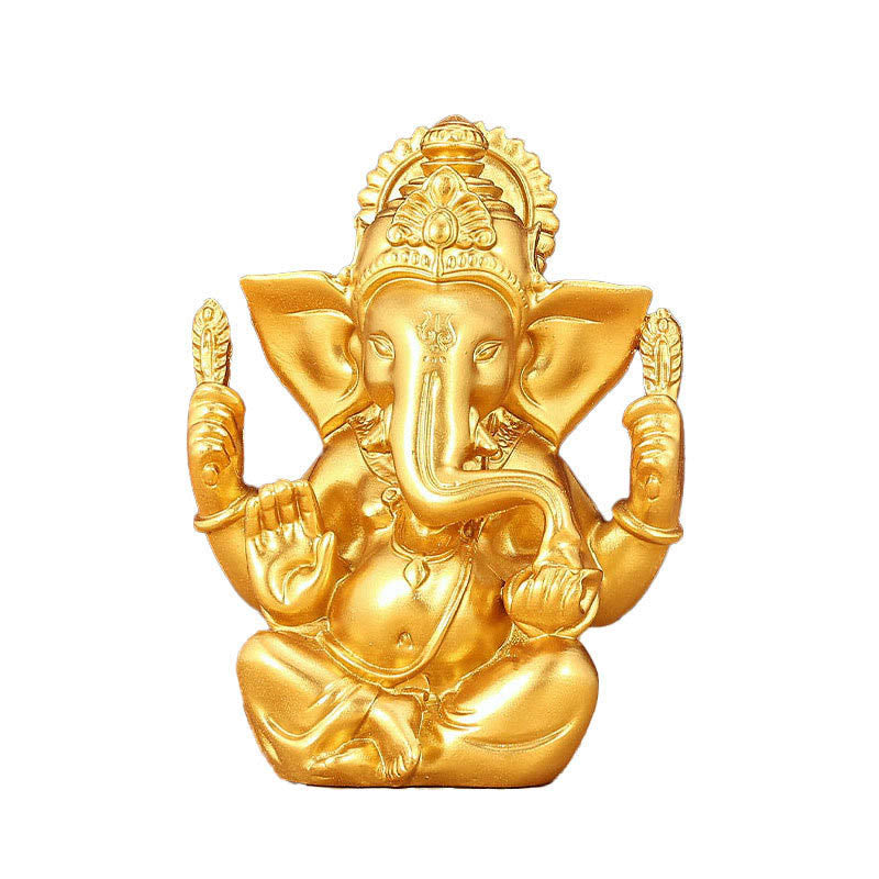 Statue de Ganesh dorée de 8,5 cm pour la transformation spirituelle de la maison
