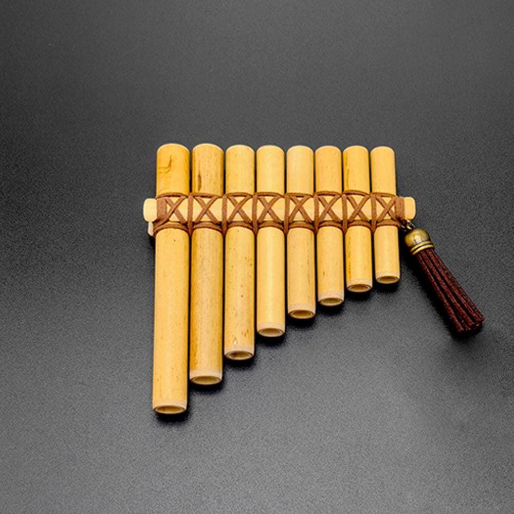 8-Pipe Bamboo Pan Flute for Beginners - DIY Kit - Brown rope Flute - On sale