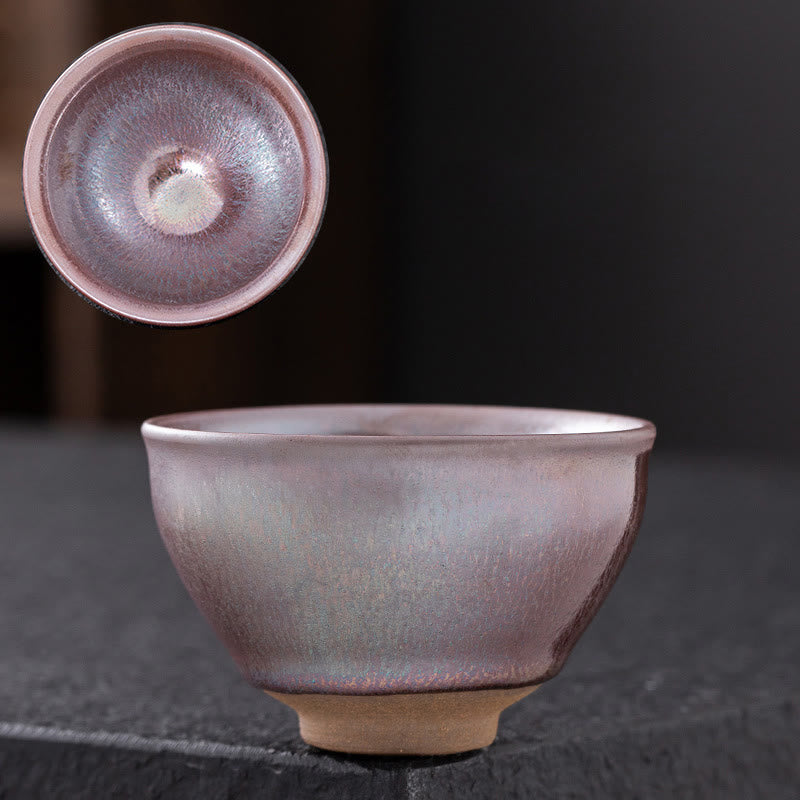 Chinese Pink Gold Jianzhan Porcelain Tea Cup 135ml