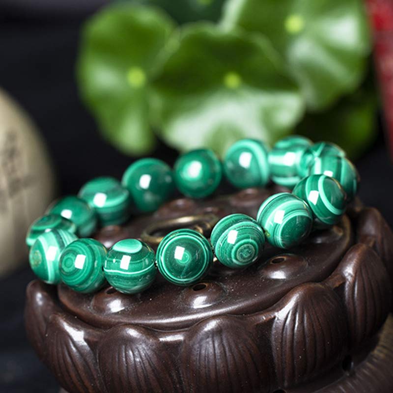 Malachite Bracelet 12mm for Protection and Calmness