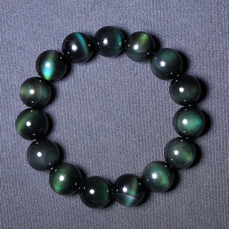 Natural Green Eye Obsidian Wealth Bracelet 8mm