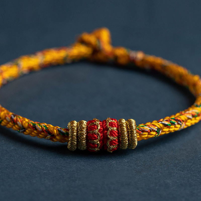 Bracelet en fil rouge fait main avec signe du zodiaque chinois pour la chance et la force