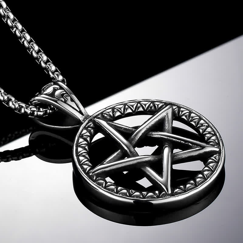 Pentagram Titanium Steel Balance Necklace for Spiritual Calming