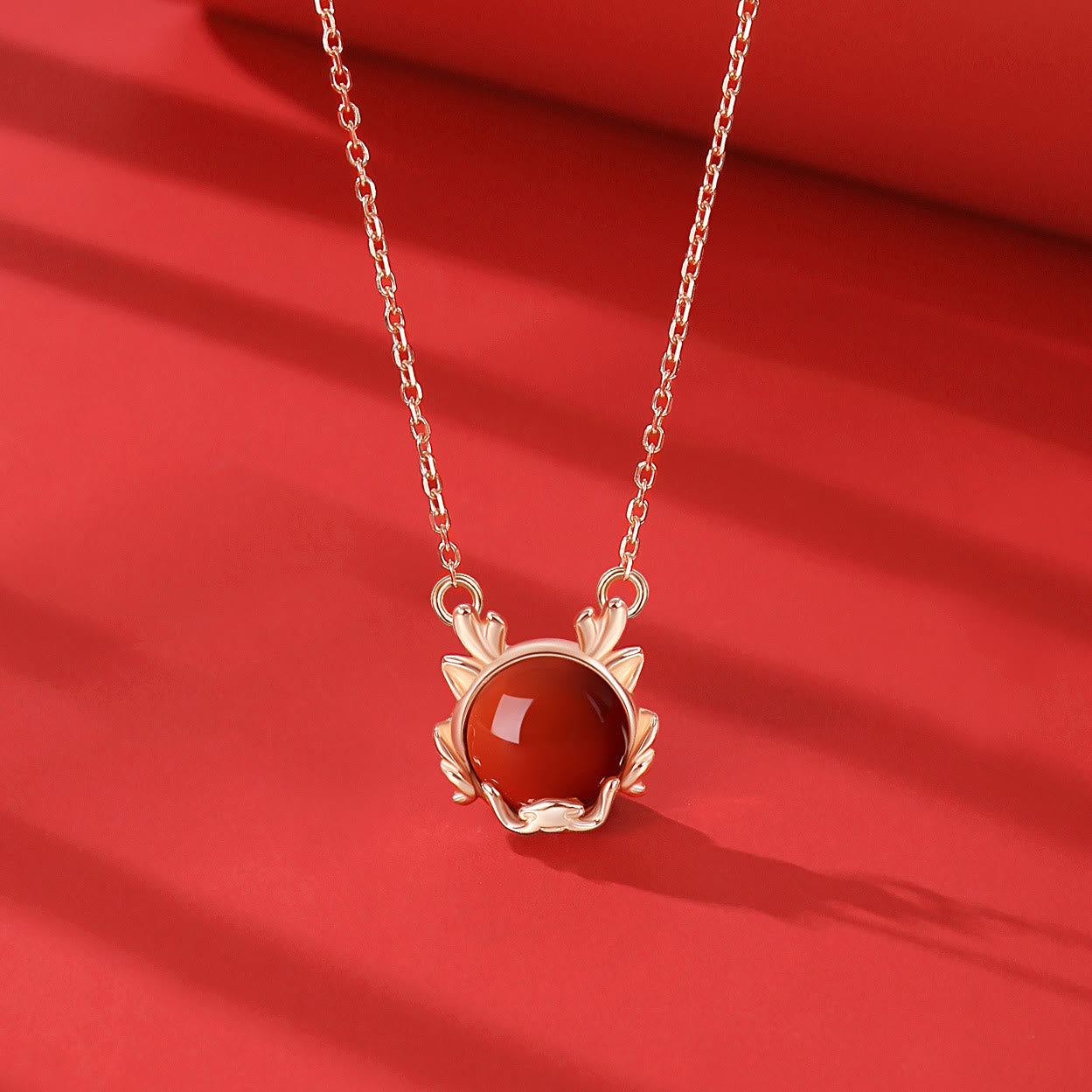 Sterling Silver Dragon Red Agate Bracelet for Protection & Luck