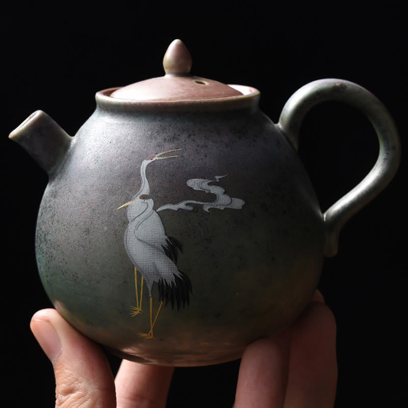 Round Pattern Ceramic Gongfu Teapot 240ml for Gongfu Tea
