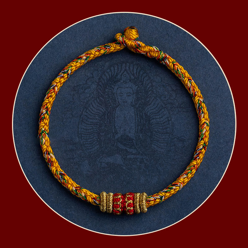 Bracelet en fil rouge fait main avec signe du zodiaque chinois pour la chance et la force