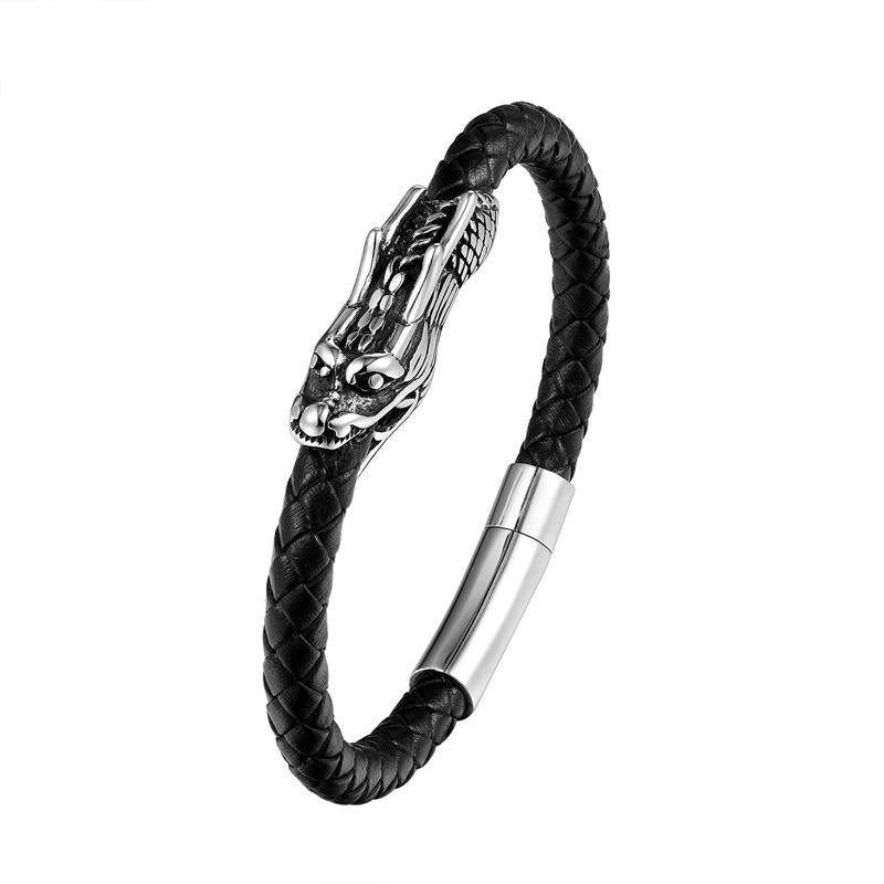 Titanium Steel Dragon Bracelet 19cm Luck & Protection