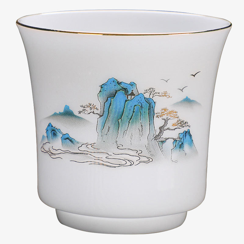 Tasse à thé en céramique 120 ml | Montagnes, rivières, arbres, élégance