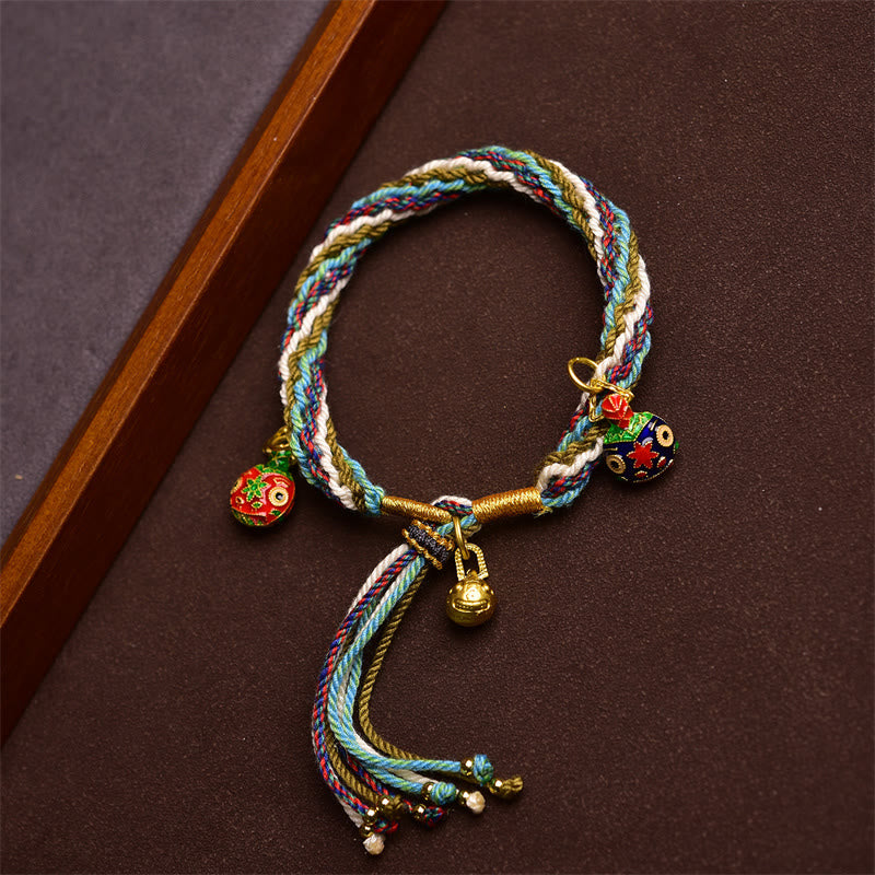 Blue String Gold Swallowing Beast Healing Bracelet