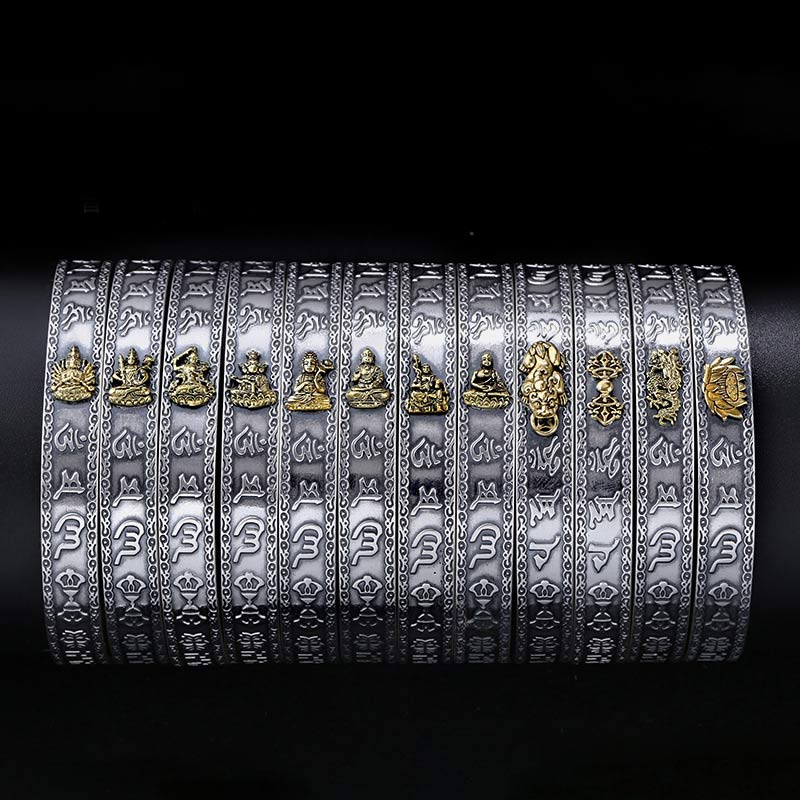 Bracelet de protection du Bouddha du zodiaque chinois en argent 9 mm