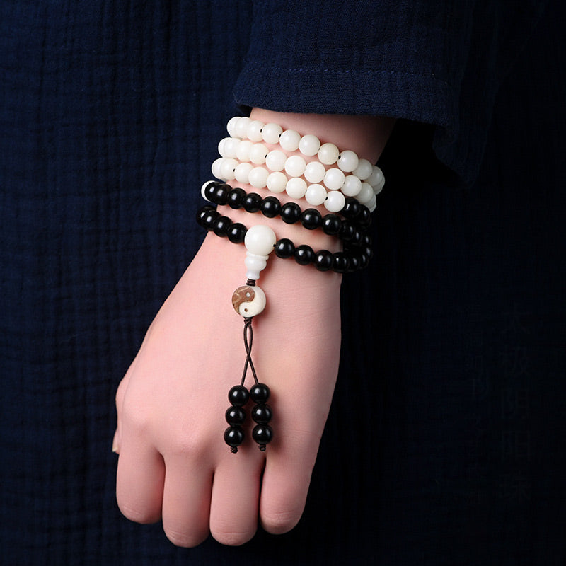 8mm Ebony Wood Protection Necklace Mala
