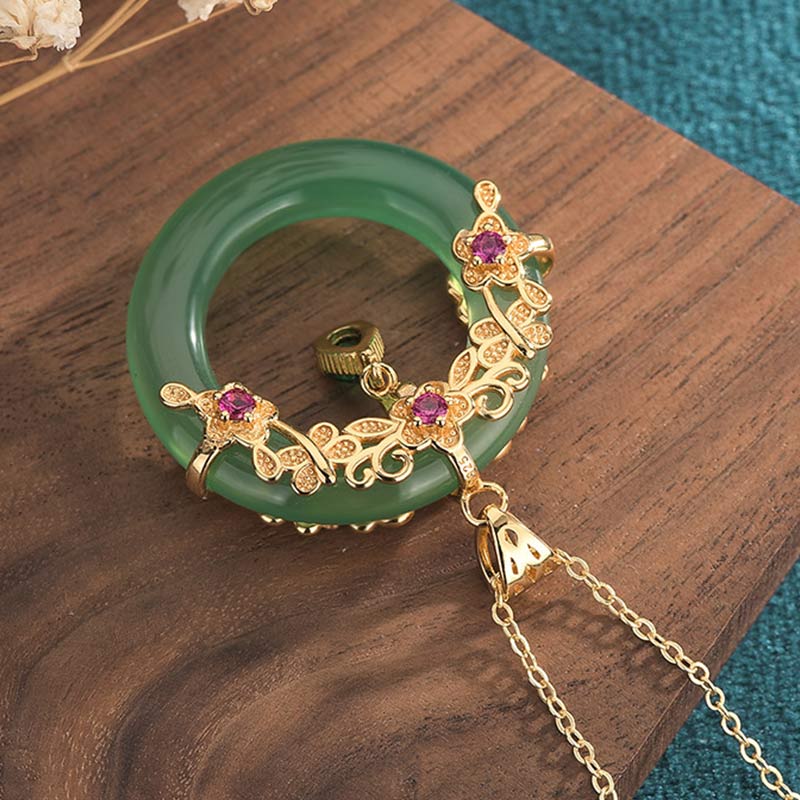 Natural Cyan Jade Healing Necklace Pendant for Harmony