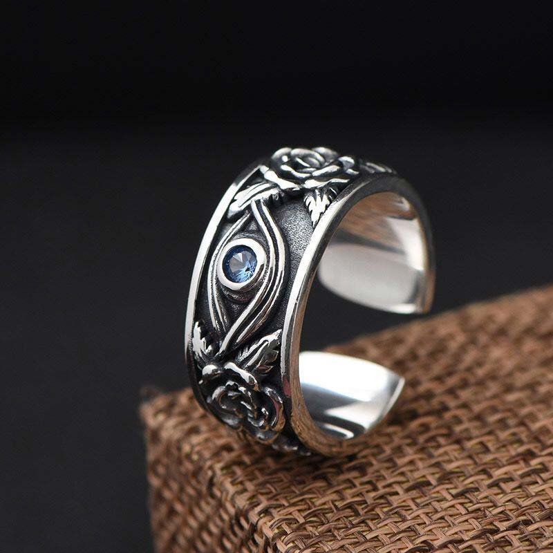 Adjustable Copper Eye of Horus Healing Protection Ring