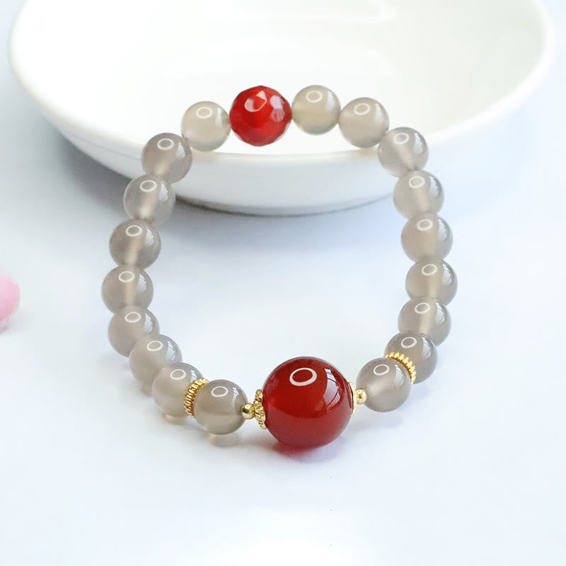 8mm Gray Chalcedony Harmony Spiritual Bracelet