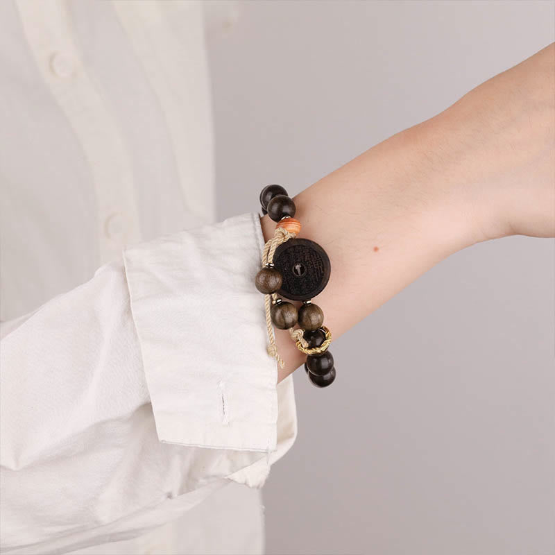 Ebony Wood Mountain Ghosts Balance Bracelet 14-17cm